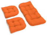 U-Shaped Spun Polyester Tufted Settee Cushions, 3-Piece Set, Tangerine Dream