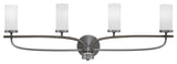 Monterey 4-Light Bath Bar, Graphite & Painted Distressed Wood-look, White Marble