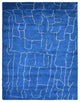 HAND KNOTTED LOOM SILK ECO-FRIENDLY RUGS-6'x9',Rectangle,Blue White,Contemporary