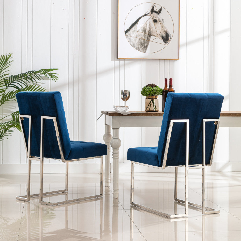 Home Beyond Dining Chairs Set of 2 Pieces for Dining Room, Navy Blue UC-16B