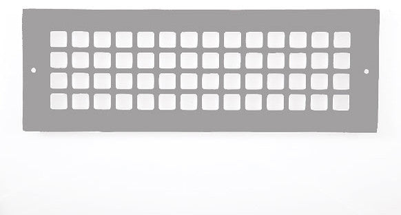 Aluminum Grid Pattern Grille, Gray, 4"x14", With Holes