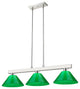 Zlite 152BN-PGR 3-Light Billiard Light, Green