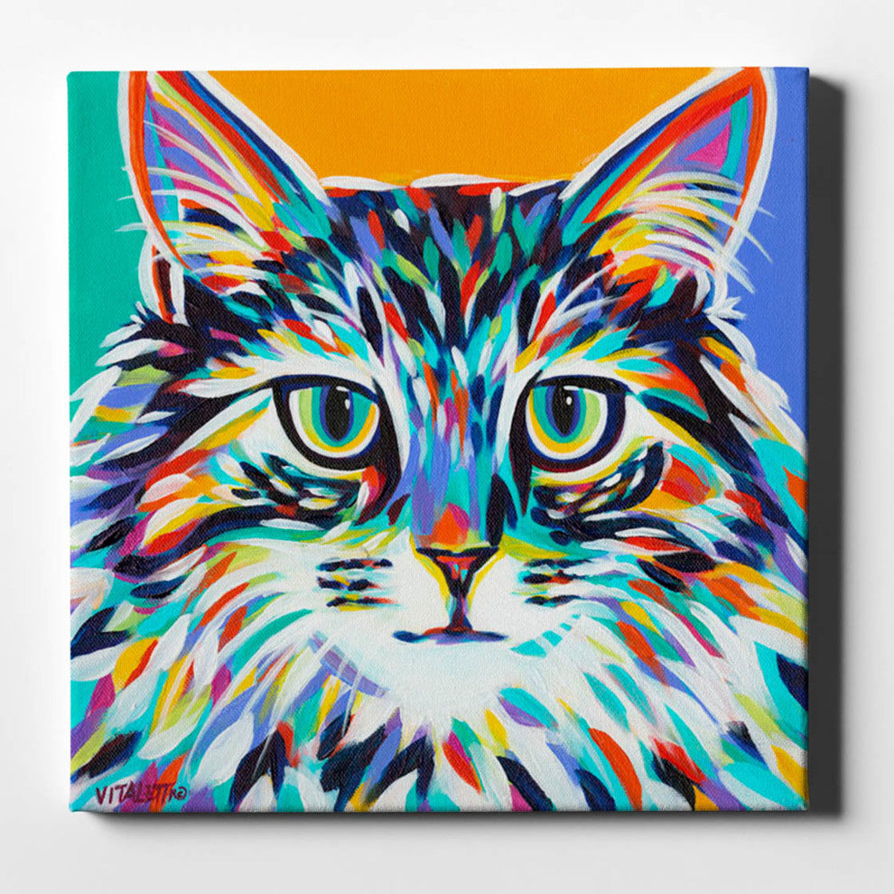 Dramatic Cats I' by Carolee Vitaletti Giclee Canvas Wall Art, 37"x37"