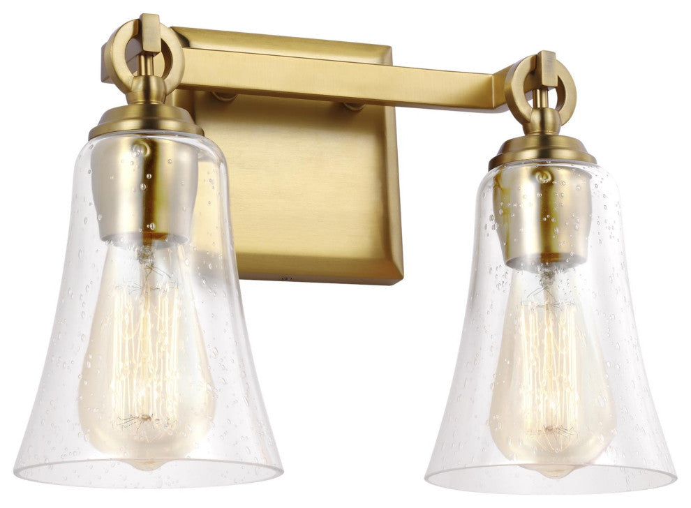 Monterro 2-Light Vanity, Burnished Brass