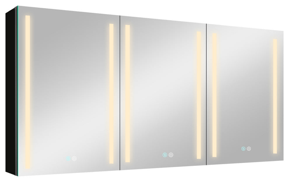 60" W x 30" H Aluminum Surface Mount Medicine Cabinet, Shelves