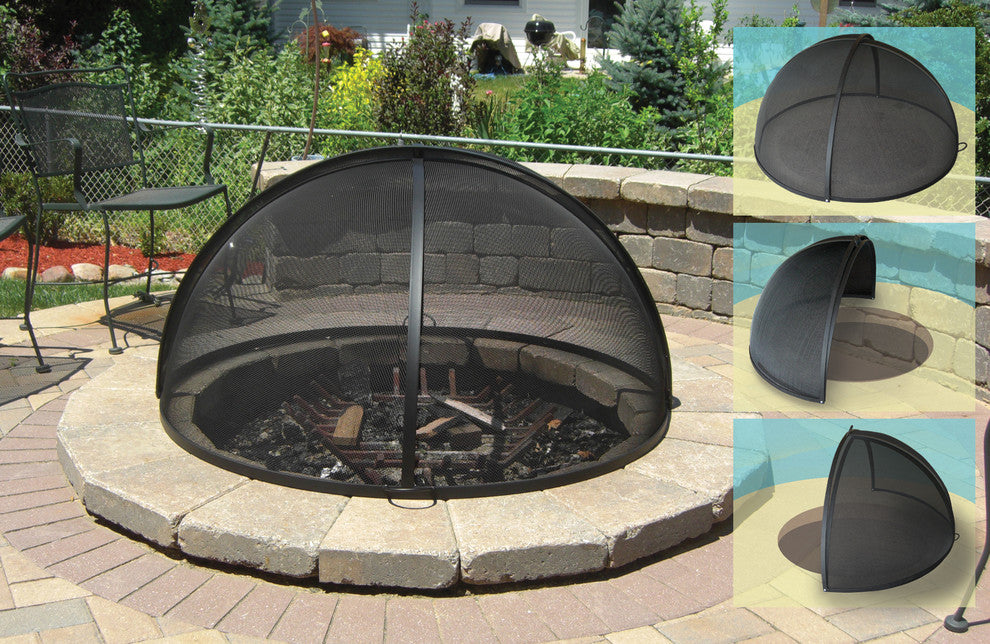 Master Flame 60" Diameter Stainless Steel Fire Pit Screen, Pivot Model