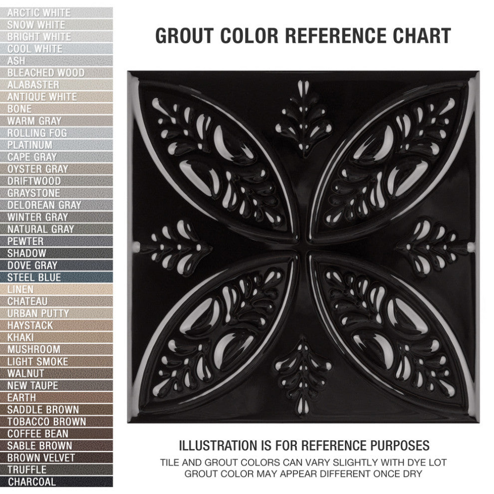 Trend 7-7/8" x 7-7/8" Ceramic Wall Tile, Black, Black