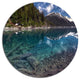 Blue Waters And Mountains, Landscape Art Disc Metal Artwork, 11"