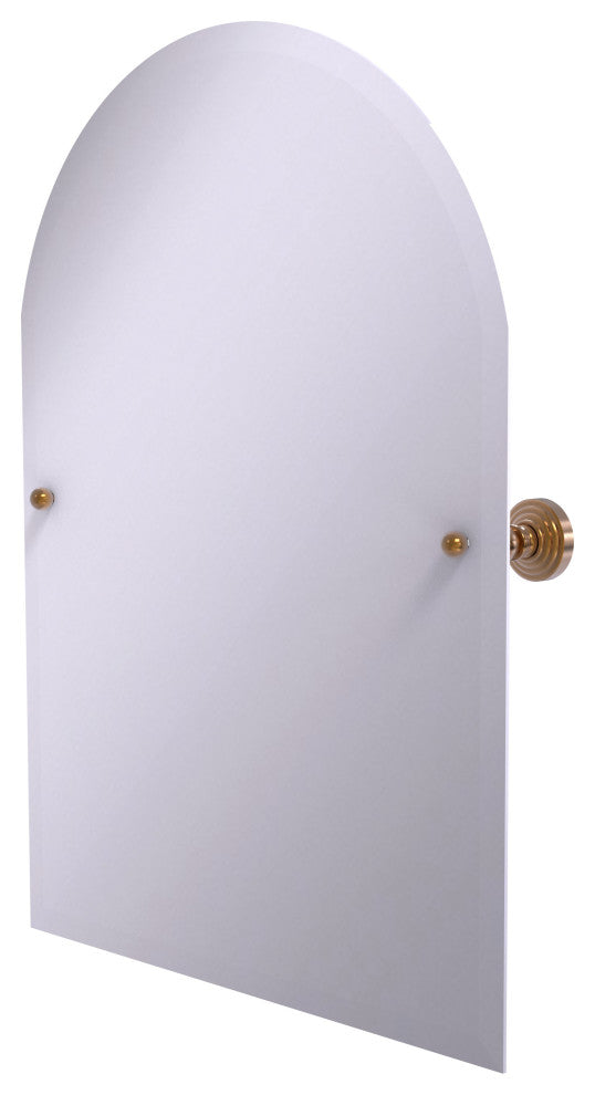 Frameless Arch Top Beveled Edge Tilt Mirror, Brushed Bronze