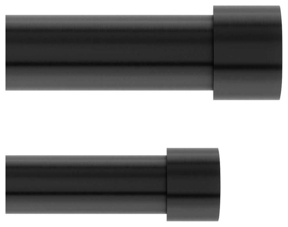 Umbra Cappa 1" Double Curtain Rod, 36-66", Brushed Black