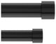 Umbra Cappa 1" Double Curtain Rod, 36-66", Brushed Black