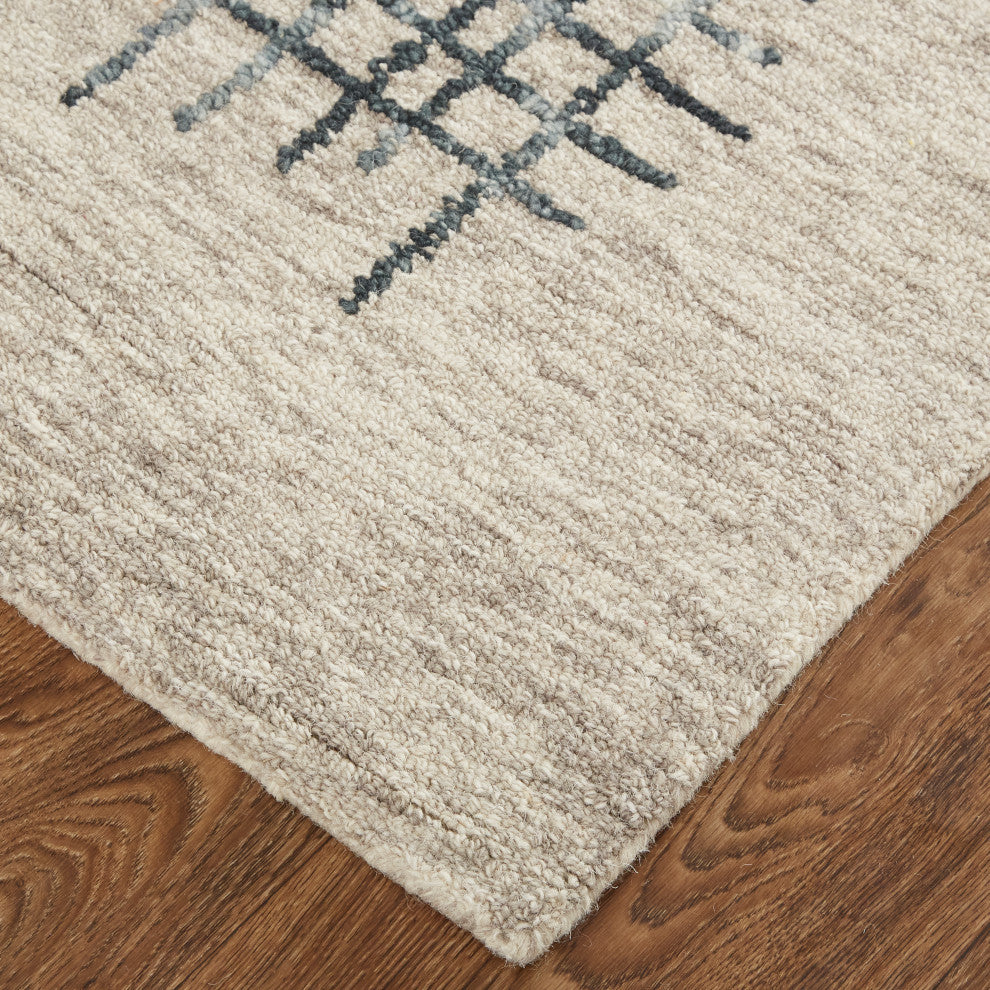 Weave & Wander Carrick Architectural Rug, Gray/Green/Tan, 8'x10'