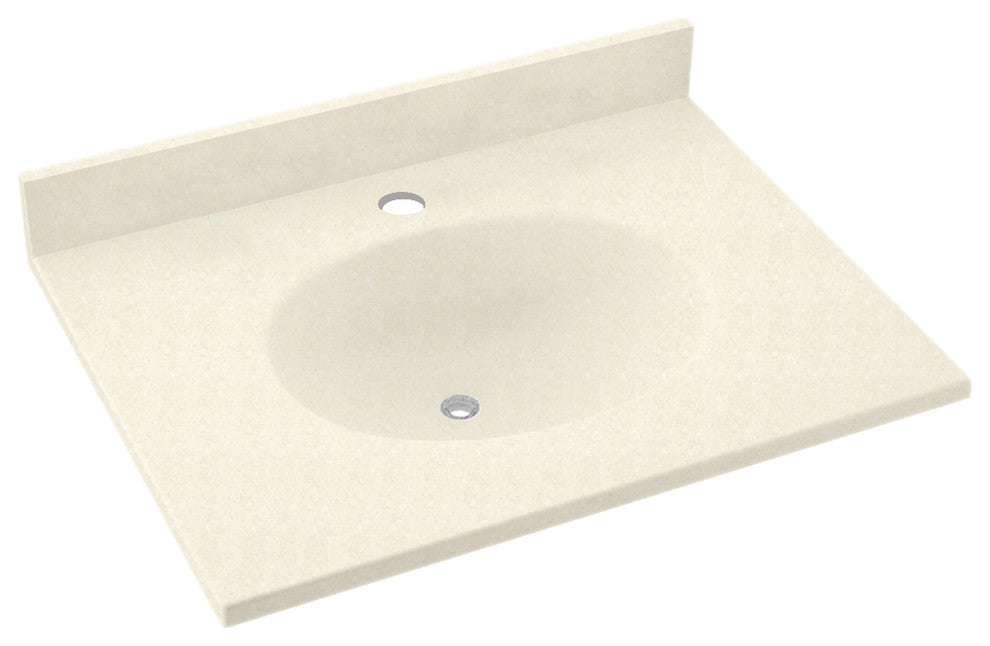 Swan Ellipse Solid Surface Bathroom Vanity Top, Pebble