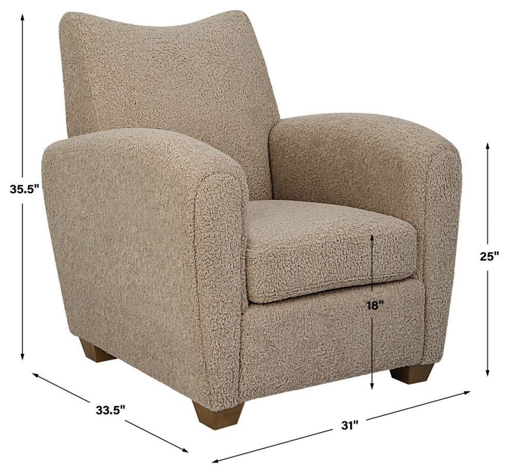 Uttermost Teddy Accent Chair 23694, Latte