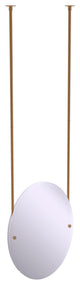 Frameless Oval Ceiling Hung Mirror with Beveled Edge, Brushed Bronze