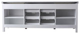 Marsyas 84" Double Vanity, White Square Sinks, No Mirror, White