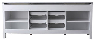 Marsyas 84" Double Vanity, White Square Sinks, No Mirror, White
