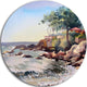Cote D Azur France, Landscape Painting Disc Metal Wall Art, 11"