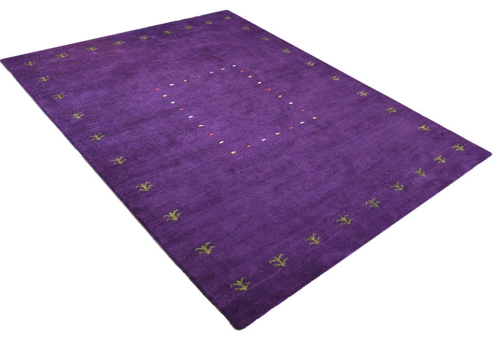 HAND KNOTTED LOOM SILK ECO-FRIENDLY AREA RUG-6'x9',Rectangle,Purple,Contemporary