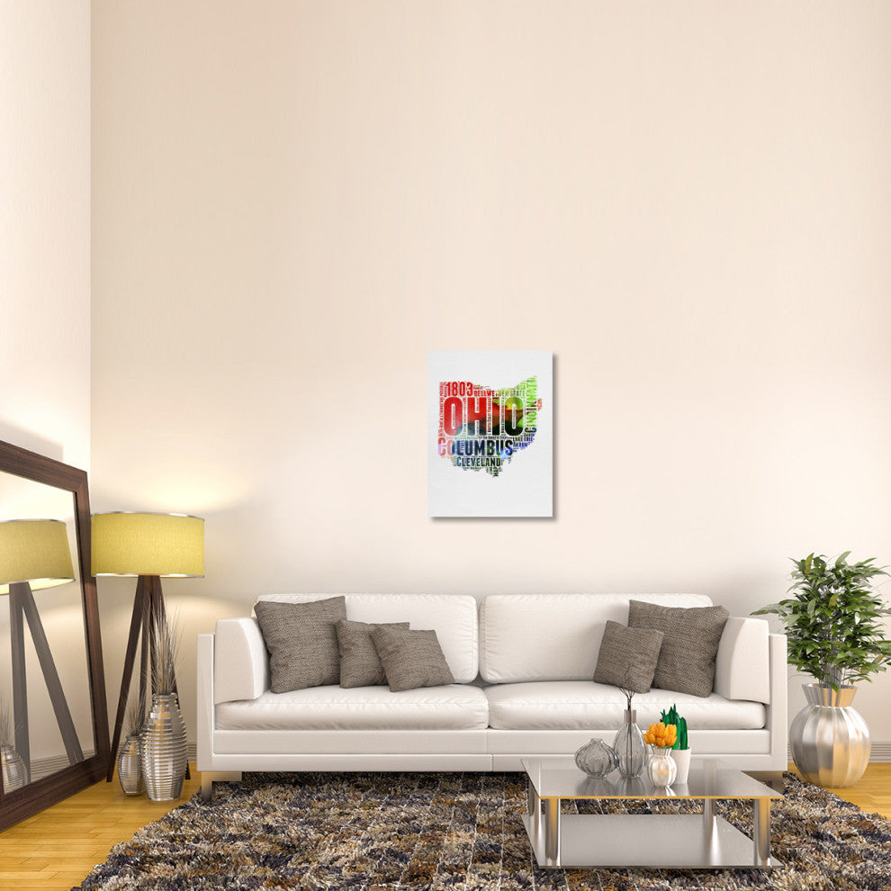 "Ohio Watercolor Word Cloud" Fine Art Print