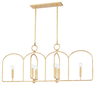 Mallory 6-Light Island Light Pendant, Gold Leaf Finish