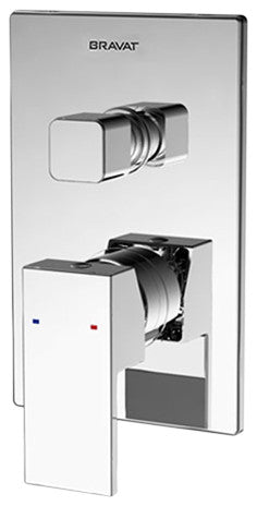 Bravat Amazing Style Square Chrome Dual Handle Wall Mount Faucet