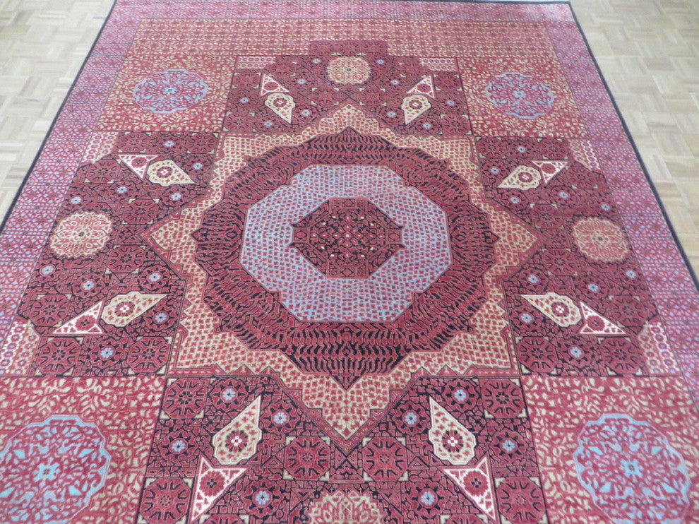 8'11x11'9 Handmade Black Mamluk Fine Oriental Rug
