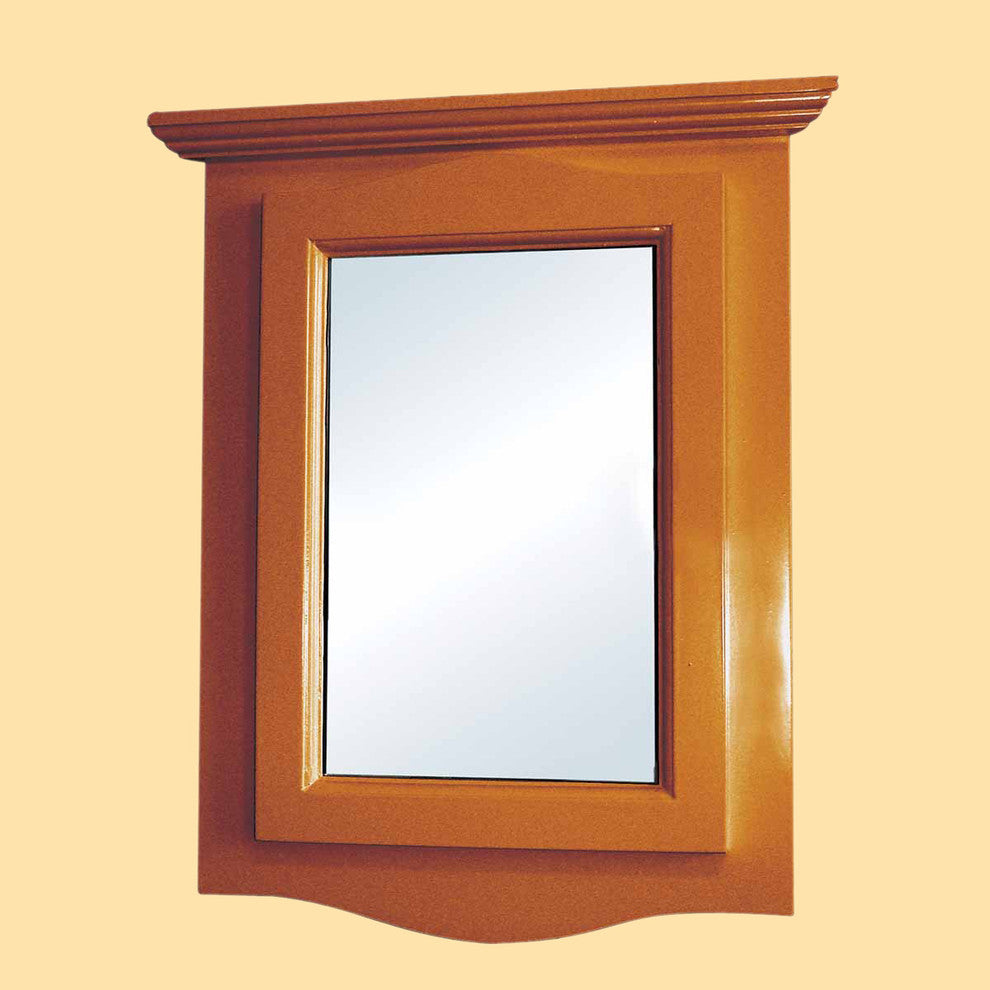 Bathroom Medicine Cabinet with Mirror Golden Oak Hardwood Corner Wall Mount