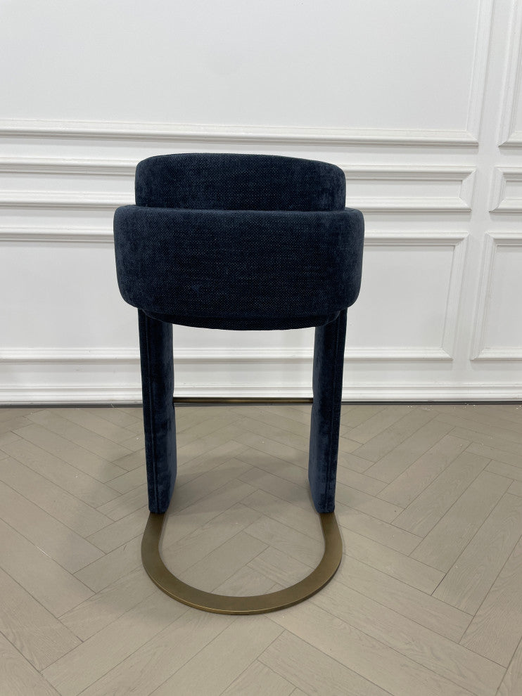 Indigo Blue Upholstered Bar Chair