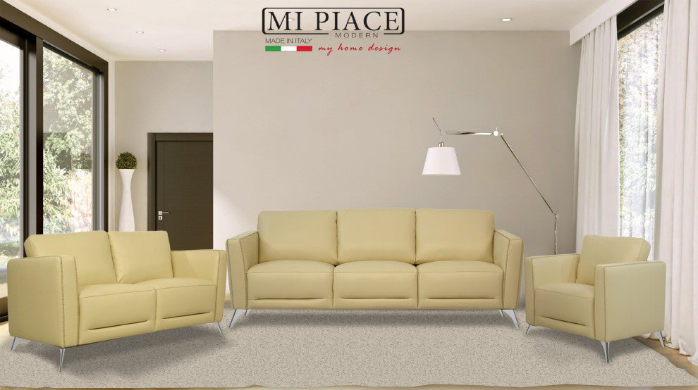 ACME Malaga Chair, Cream Leather