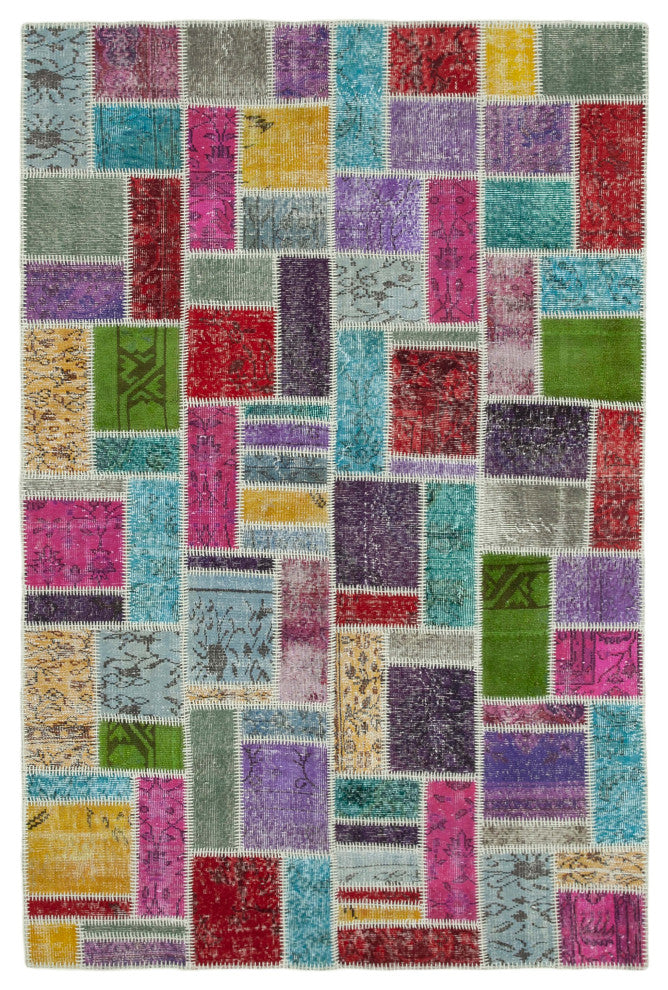 Rug N Carpet - Handwoven Turkish 5' 5" x 8' 2" One-of-a-Kind Patchwork Rug