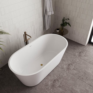 59" Streamline NDR-362-11-BGL Freestanding Tub, Tray, Drain in Brushed Gold