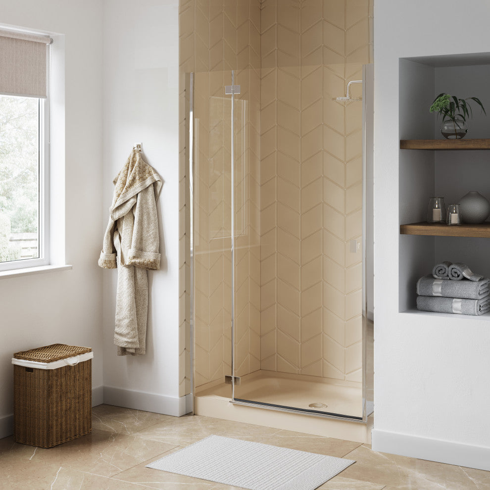 Voltaire 48"x32" Single-Threshold, Center Drain, Shower Base, Biscuit