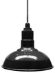 12" Steel Farmhouse Style Pendant Light, El Segundo, Black, Black Cord