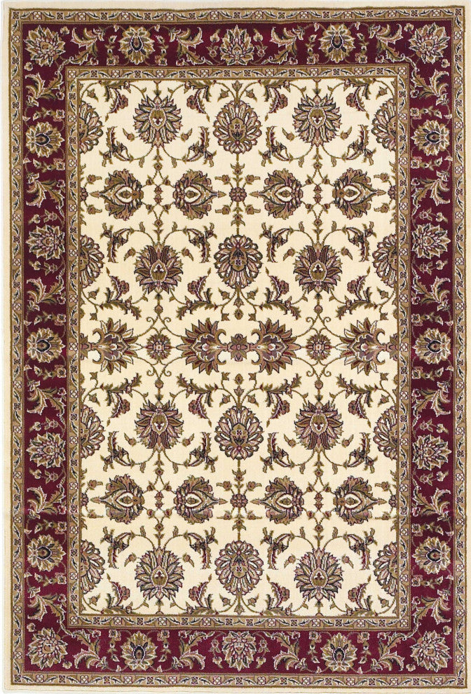 HomeRoots 9' x 13' Polypropylene Ivory or Red Area Rug