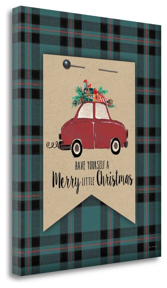 "Merry Little Christmas Plaid" By Jo Moulton, Giclee on Gallery Wrap Canvas