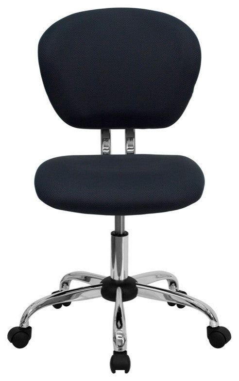 Mid-Back Mesh Swivel Task Chair with Chrome Base, Gray