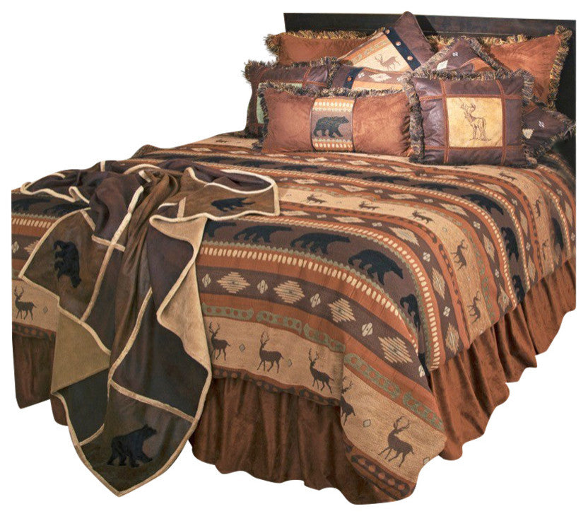 Autumn Trails Rustic Wildlife Comforter Bedding Set, Queen