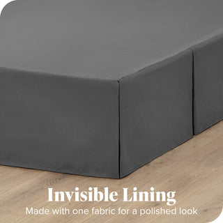 Bare Home Microfiber Bed Skirt , 15" Drop Length, Gray, Full Xl