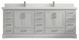 Fenway 84 Double Sink Bath Vanity in Coventry Gray 2" White Quartz