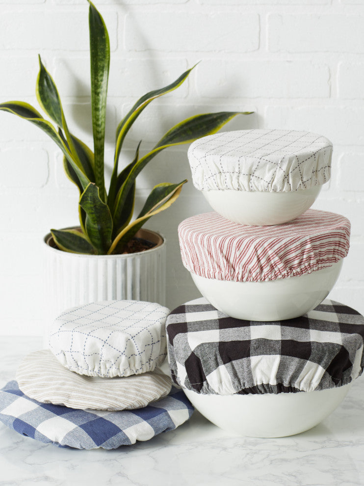 DII Asst Gray Buffalo Check Woven Dish Cover (Set of 3)