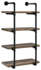 Coaster Elmcrest 24-inch Wood Wall Shelf Black and Rustic Oak