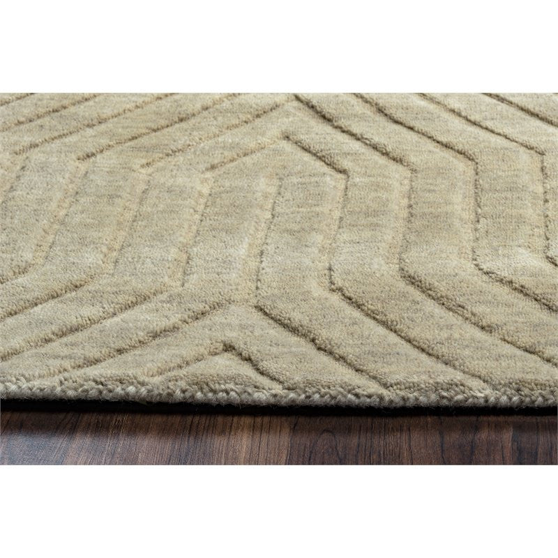 Technique 9' x 12' Solid Tan Hand Loomed Area Rug
