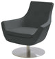 Rebecca Swivel Chair, Stainless Steel Base, Dark Gray Camira Wool