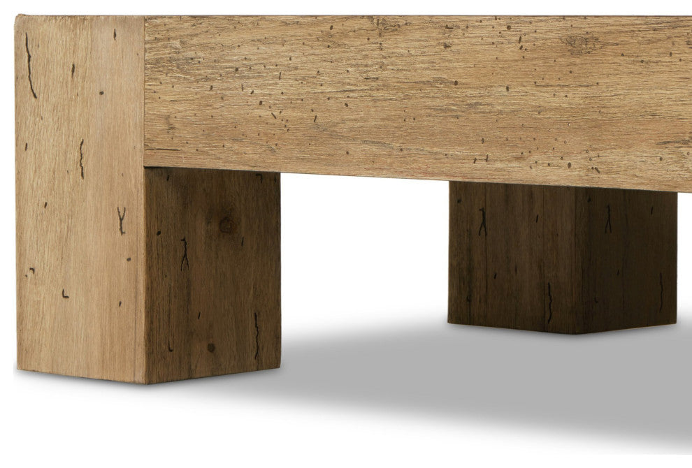 Abaso Rectangular Coffee Table Rustic Wormwood Oak