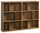 Horizontal Bookcase, Sturdy Wood Frame With 12 Open Compartments, Sindoori Mango