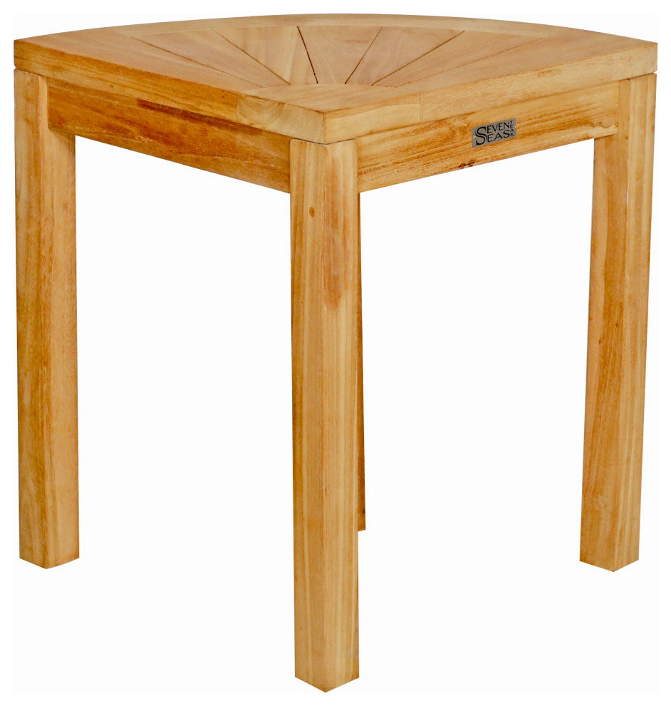 Seven Seas Teak Corner Shower Stool