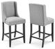 Baron Counter Stool Upholstered Fabric Set of 2 - Light Gray