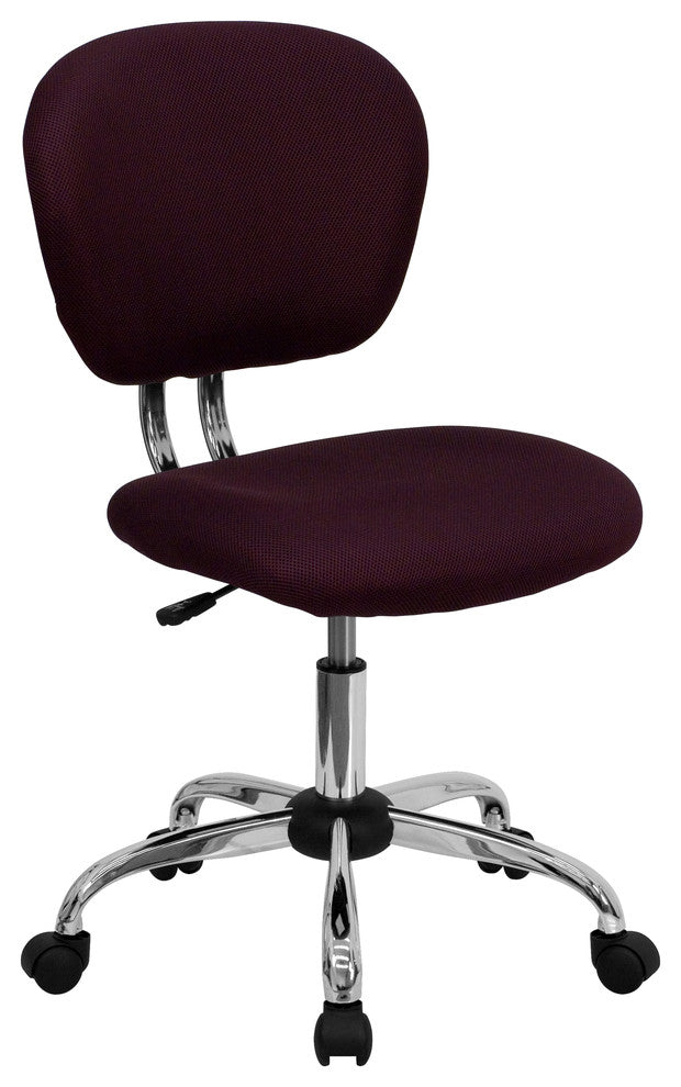 Flash Furniture Mid-Back Burgundy Mesh Task Chair With Chrome Base
