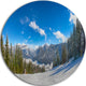 Austrian Alps Seen From Ski Slope, Landscape Round Wall Art, 23"